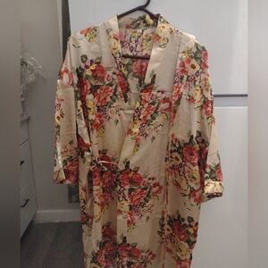 Floral Satin Robe Size L